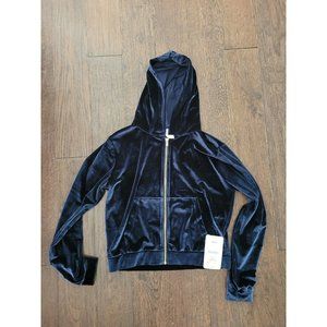 Fabletics Donna Velour Hoodie Zip Up Deep Navy Blue Women's Small